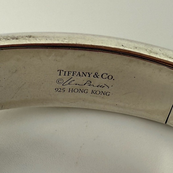 RARE Tiffany & Co. Rock Crystal Open Heart Cuff Bracelet Silver - Picture 4 of 10